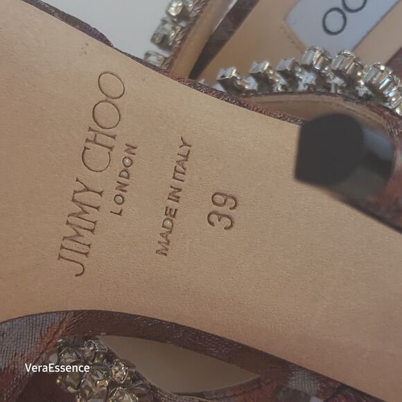 Jimmy Choo Bobbie Heels Shoes Brand New w/ box Sz 39 Rhinestones - Picture 10 of 15